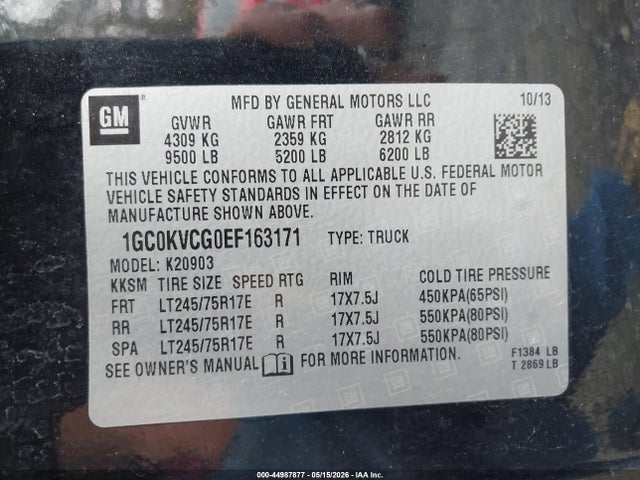 1GC0KVCG0EF163171 Chevrolet Silverado 2500hd Work Truck
