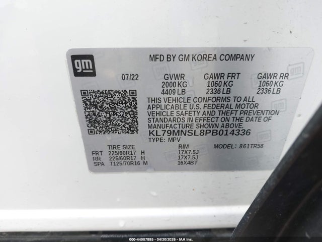 Продажа на аукционе авто 2023 Chevrolet Trailblazer Awd Ls, vin: KL79MNSL8PB014336, номер лота: 44987885