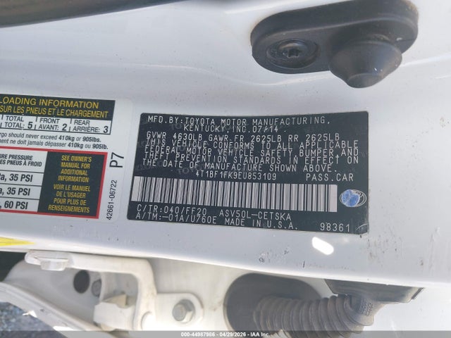 Toyota CAMRY SE 2014 4T1BF1FK9EU853109 Image 9