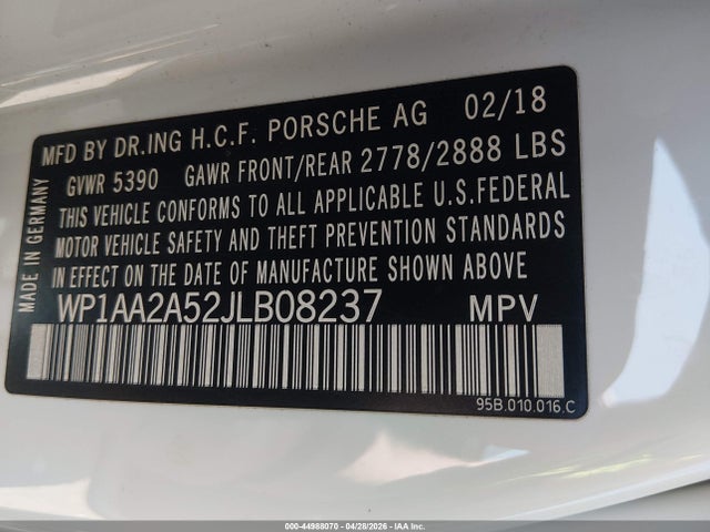 Porsche Macan 2018 WP1AA2A52JLB08237 Image 9