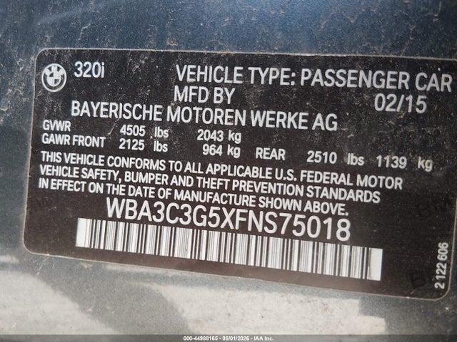 WBA3C3G5XFNS75018 BMW 320i Xdrive
