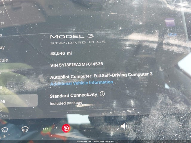 Tesla Model 3 Standard Range Plus Rear-wheel Drive 2021 5YJ3E1EA3MF014536 Image 7