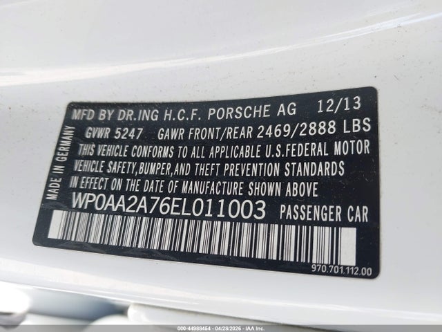 Porsche PANAMERA 4 2014 WP0AA2A76EL011003 Image 9