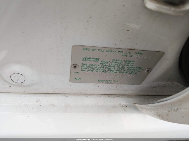 Продажа на аукционе авто 2007 Subaru Forester 2.5x, vin: JF1SG63697H747296, номер лота: 44988559