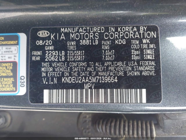 KIA SELTOS S 2021 KNDEU2AA5M7139664 Image 9