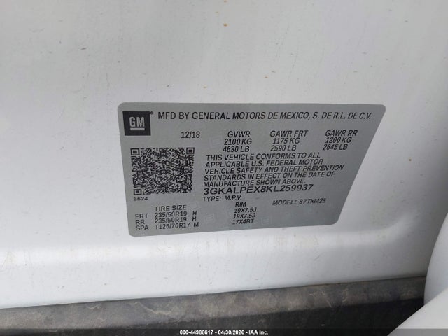 3GKALPEX8KL259937 GMC Terrain Slt