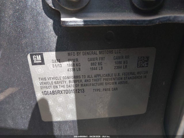 Продажа на аукционе авто 2013 Cadillac Ats Luxury, vin: 1G6AB5RX7D0151213, номер лота: 44988641