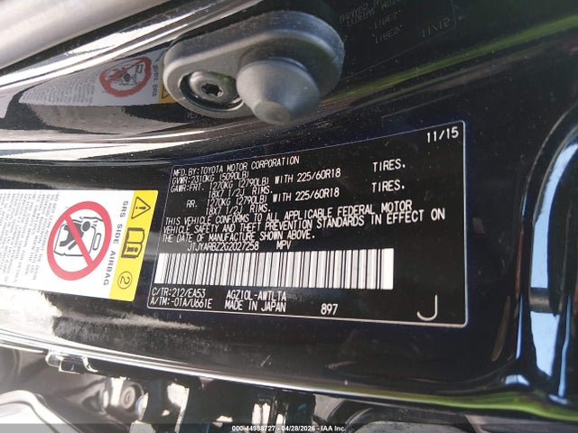 44988727 :رقم المزاد ، JTJYARBZ2G2027258 vin ، 2016 Lexus Nx 200t مزاد بيع