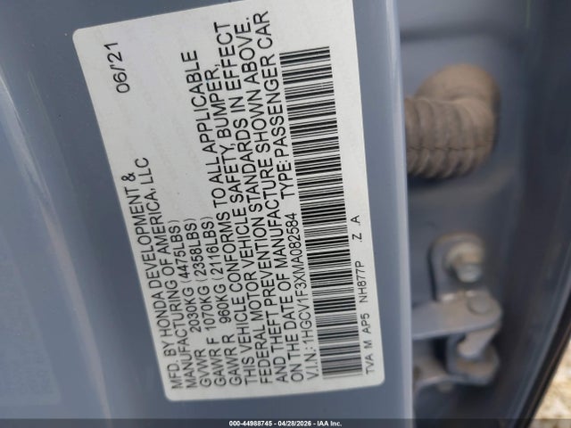 1HGCV1F3XMA082584 Honda Accord Sport