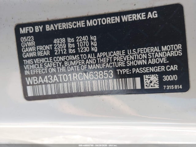BMW 430i Xdrive 2024 WBA43AT01RCN63853 Image 9