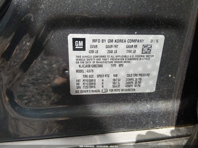 Aukcja sprzedaży 2016 Buick Encore, vin: KL4CJASB1GB623666, numer aukcji: 44988805