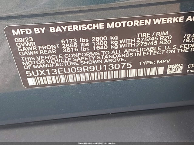 Aukcja sprzedaży 2024 Bmw X5 Sdrive40i, vin: 5UX13EU09R9U13075, numer aukcji: 44988849