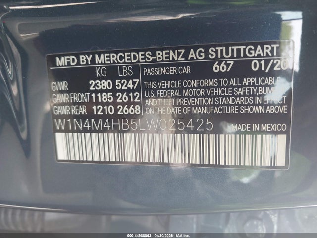 Продаж на аукціоні авто 2020 Mercedes-benz Glb 250 4matic, vin: W1N4M4HB5LW025425, номер лоту: 44988863
