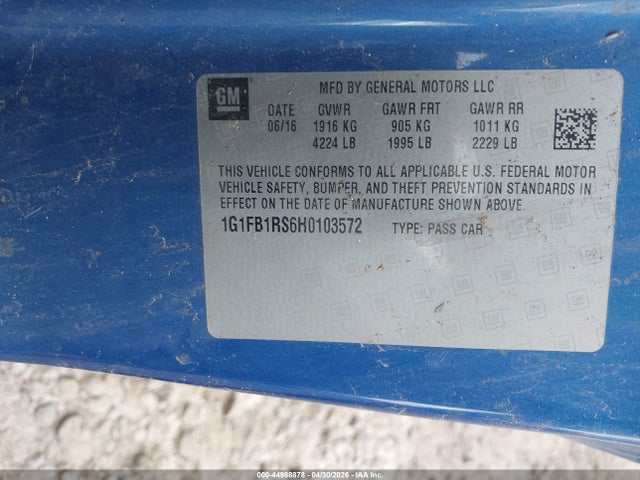 1G1FB1RS6H0103572 Chevrolet Camaro 1lt