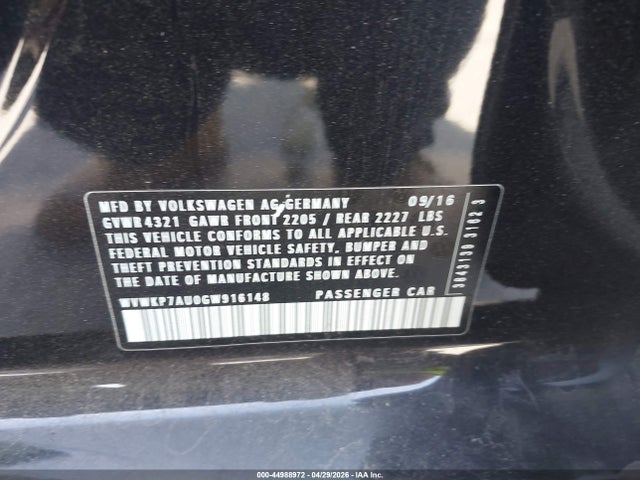 WVWKP7AU0GW916148 Volkswagen E-golf Se