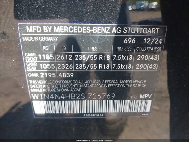 Продаж на аукціоні авто 2025 Mercedes-benz Gla 250 4matic, vin: W1N4N4HB2SJ726769, номер лоту: 44989077
