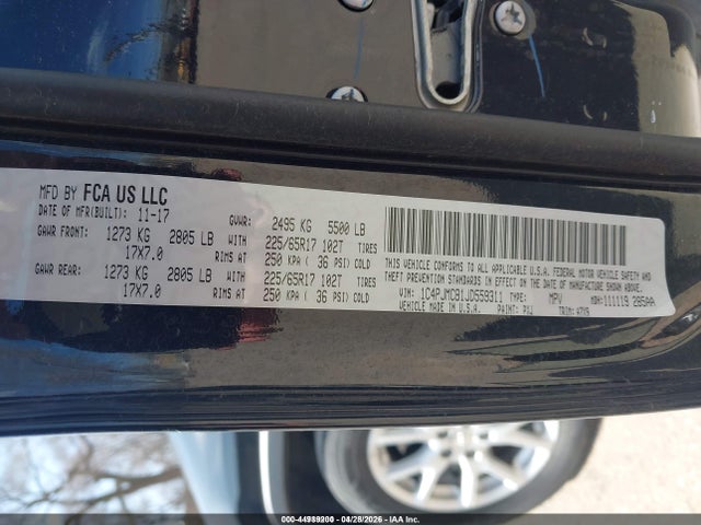 Продаж на аукціоні авто 2018 Jeep Cherokee Latitude 4x4, vin: 1C4PJMCB1JD559311, номер лоту: 44989200