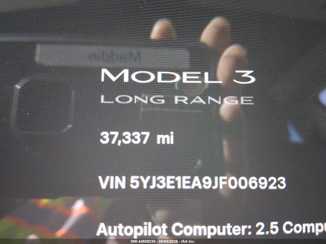 Aukcja sprzedaży 2018 Tesla Model 3 Long Range/mid Range, vin: 5YJ3E1EA9JF006923, numer aukcji: 44989238
