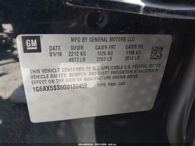 1G6AX5SS6G0139459 Cadillac Cts Luxury Collection