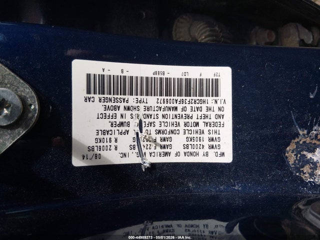 Honda ACCORD LX 2015 1HGCR2F36FA006972 Image 9