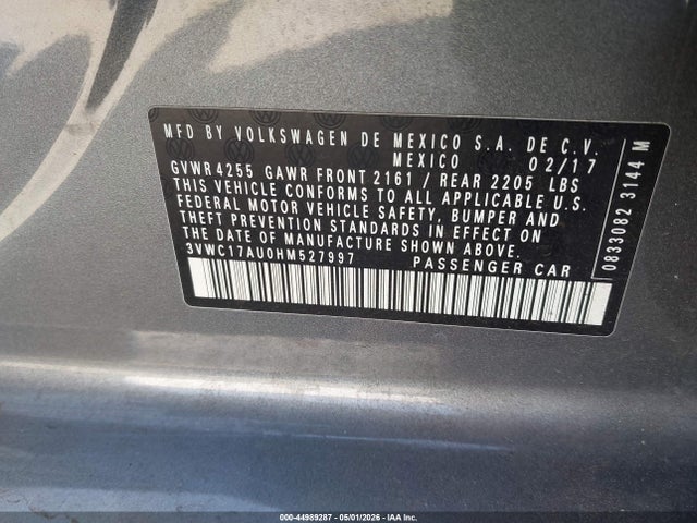3VWC17AU0HM527997 Volkswagen Golf Sportwagen Tsi S/tsi Se/tsi Sel