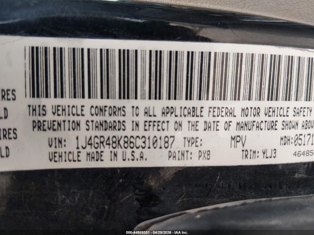 Aukcja sprzedaży 2006 Jeep Grand Cherokee Laredo, vin: 1J4GR48K86C310187, numer aukcji: 44989351