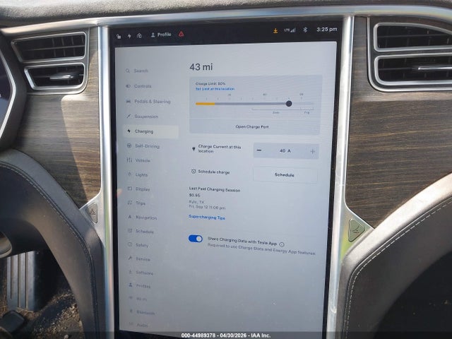 Продаж на аукціоні авто 2015 Tesla Model S 70d/85d/p85d, vin: 5YJSA1E2XFF101949, номер лоту: 44989378