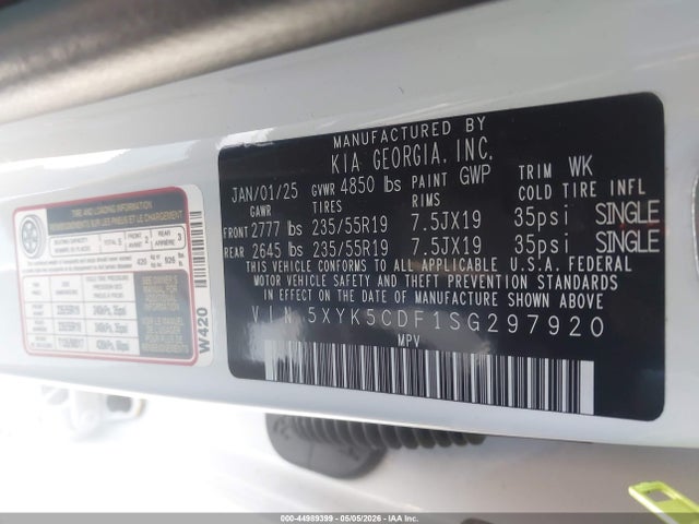Продажа на аукционе авто 2025 Kia Sportage Sx-prestige, vin: 5XYK5CDF1SG297920, номер лота: 44989399