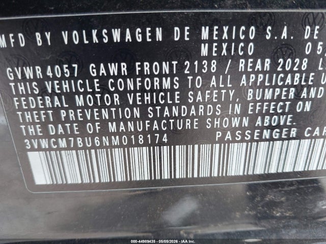 Volkswagen Jetta 1.5t S 2022 3VWCM7BU6NM018174 Image 9
