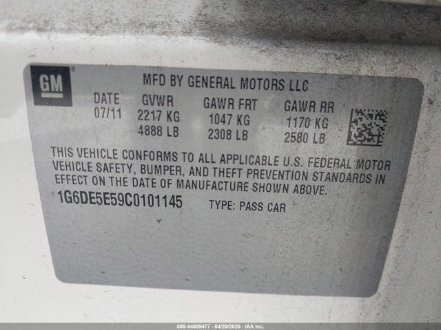 Продажа на аукционе авто 2012 Cadillac Cts Luxury, vin: 1G6DE5E59C0101145, номер лота: 44989477