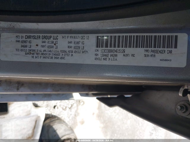 Aukcja sprzedaży 2013 Chrysler 200 Touring, vin: 1C3CCBBB0DN615126, numer aukcji: 44989496
