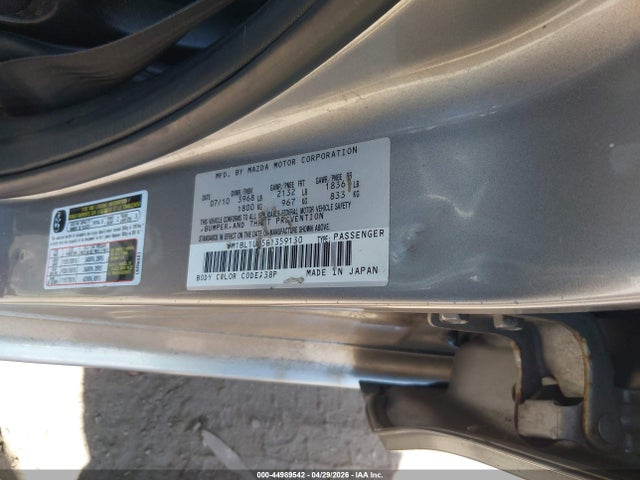 2011 Mazda Mazda3 I Sport მანქანა იყიდება აუქციონზე, vin: JM1BL1UG5B1359130, აუქციონის ნომერი: 44989542