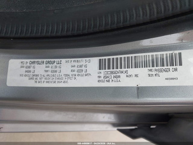 44989617 :رقم المزاد ، 1C3CCBBG6DN704145 vin ، 2013 Chrysler 200 Touring مزاد بيع