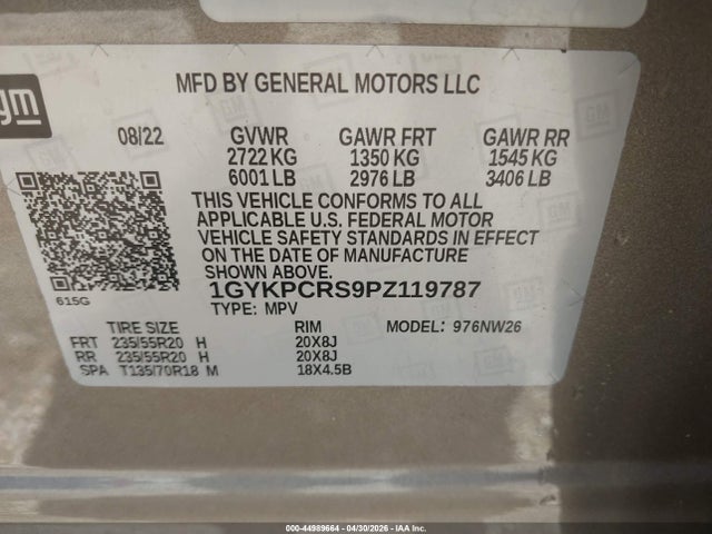 2023 Cadillac Xt6 Fwd Premium Luxury მანქანა იყიდება აუქციონზე, vin: 1GYKPCRS9PZ119787, აუქციონის ნომერი: 44989664