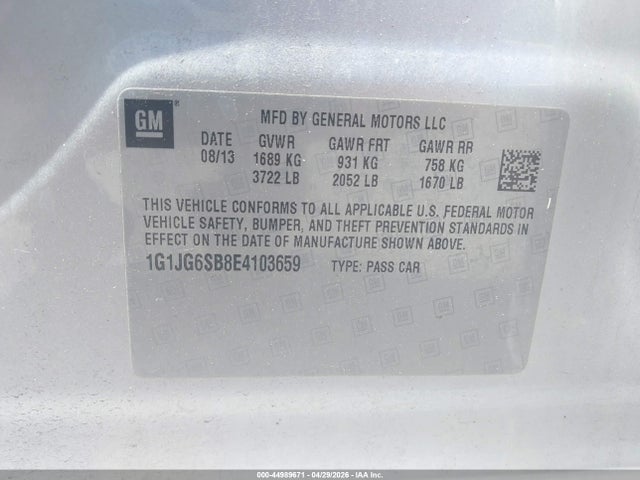1G1JG6SB8E4103659 Chevrolet Sonic Rs Auto