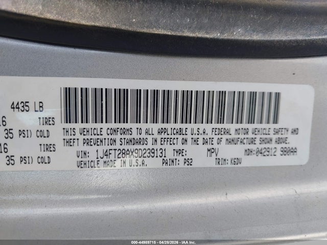 Продажа на аукционе авто 2009 Jeep Patriot Sport, vin: 1J4FT28AX9D239131, номер лота: 44989715
