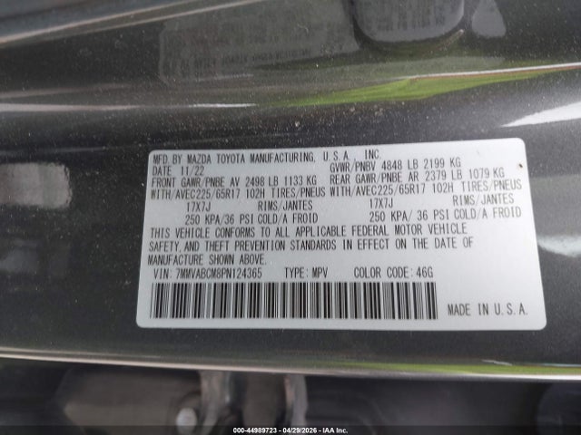 Aukcja sprzedaży 2023 Mazda Cx-50 2.5 S Preferred Plus, vin: 7MMVABCM8PN124365, numer aukcji: 44989723
