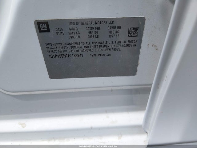 1G1P15SH7F7183241 Chevrolet Cruze L Manual