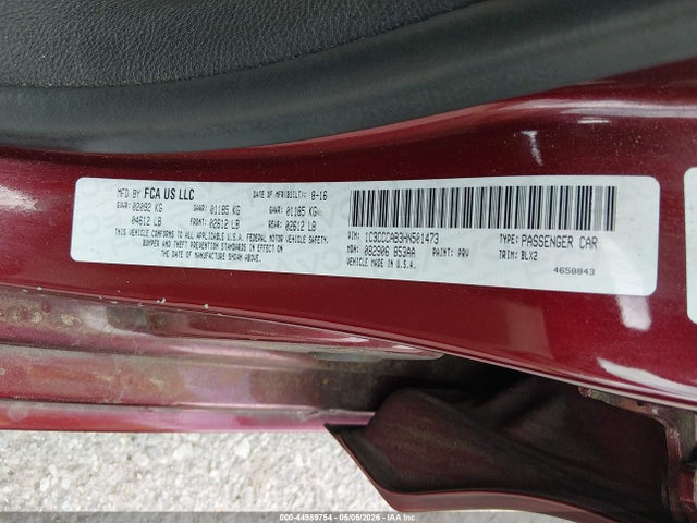 Aukcja sprzedaży 2017 Chrysler 200 Limited Platinum, vin: 1C3CCCAB3HN501473, numer aukcji: 44989754