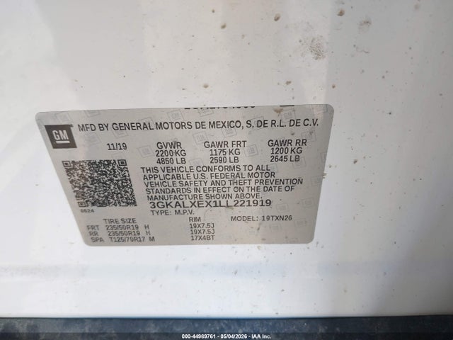 2020 Gmc Terrain Awd Denali მანქანა იყიდება აუქციონზე, vin: 3GKALXEX1LL221919, აუქციონის ნომერი: 44989761