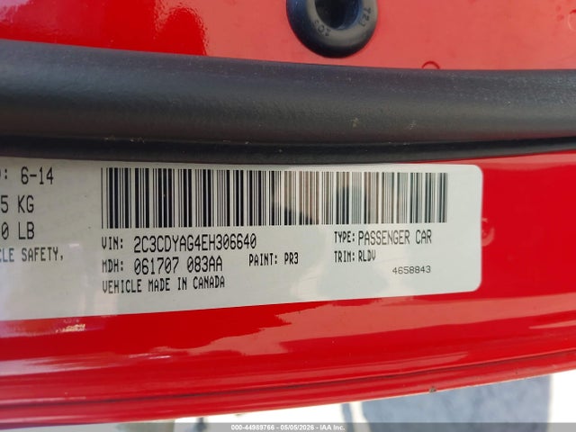 2C3CDYAG4EH306640 Dodge Challenger Sxt Plus