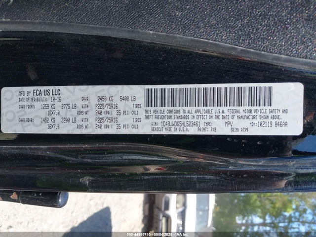 Продажа на аукционе авто 2017 Jeep Wrangler Unlimited Sport 4x4, vin: 1C4BJWDG5HL523461, номер лота: 44989780
