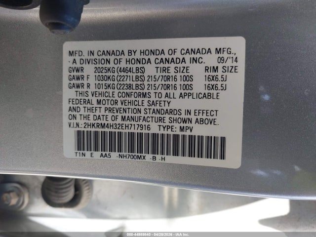 Honda CR-V LX 2014 2HKRM4H32EH717916 Image 9