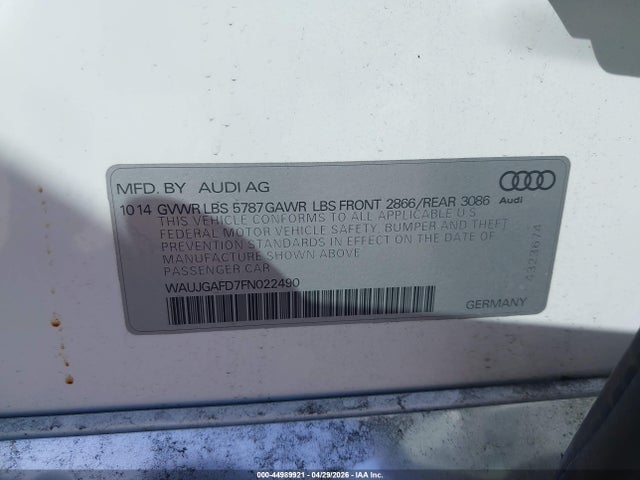 WAUJGAFD7FN022490 Audi A8 3.0t