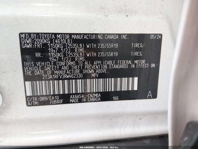 Aukcja sprzedaży 2024 Toyota Rav4 Xle Premium, vin: 2T3A1RFV3RW462330, numer aukcji: 44989963