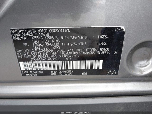 JTMAAAAA9PA027278 Toyota BZ4X XLE