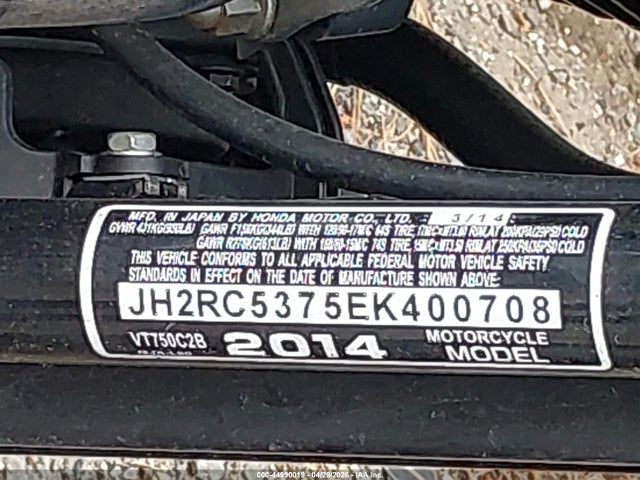 Продаж на аукціоні авто 2014 Honda Vt750 C2b, vin: JH2RC5375EK400708, номер лоту: 44990019