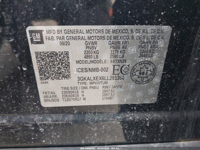 Aukcja sprzedaży 2020 Gmc Terrain Denali, vin: 3GKALXEX6LL291366, numer aukcji: 44990042