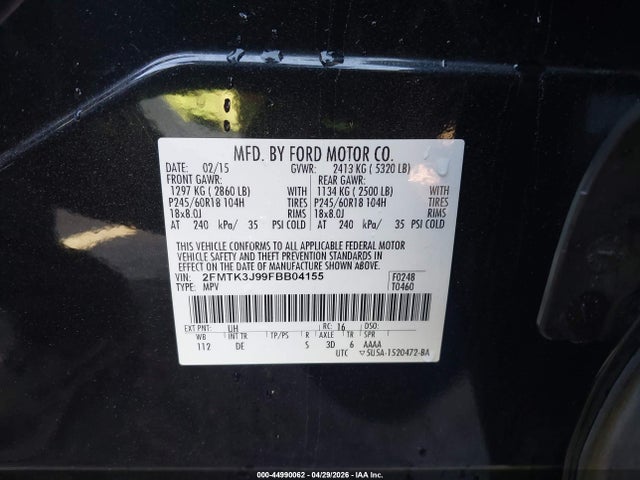 2FMTK3J99FBB04155 Ford EDGE SEL