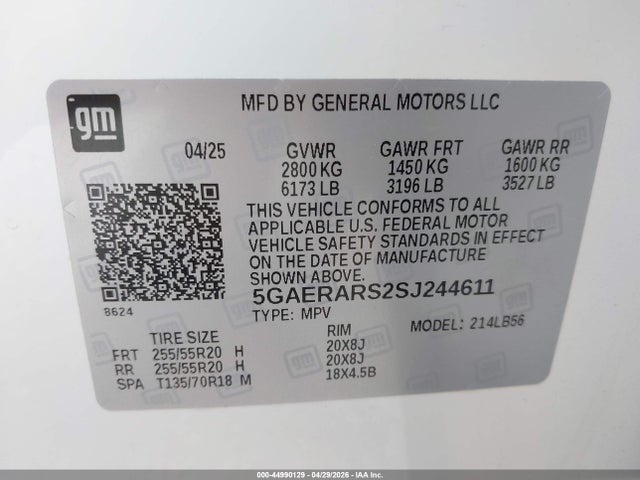 Продаж на аукціоні авто 2025 Buick Enclave Preferred Fwd, vin: 5GAERARS2SJ244611, номер лоту: 44990129